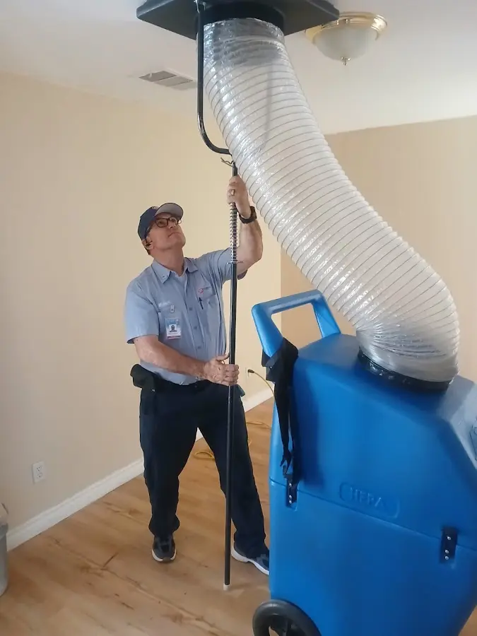 HVAC Installation technician using HEPA equipment in Cedar Park